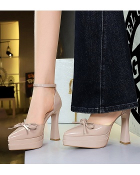 Sexy patent leather European style high-heeled platform