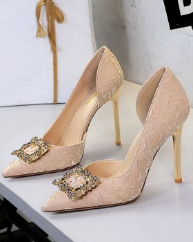 Hollow France style lazy shoes tender wedding shoes