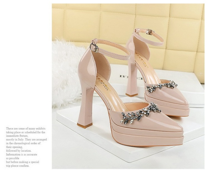 Patent leather sandals high-heeled platform for women