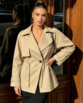Lapel autumn windbreaker all-match coat for women