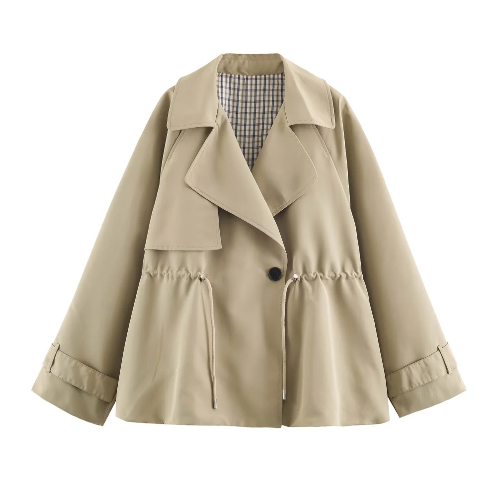 Lapel autumn windbreaker all-match coat for women