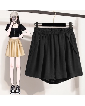 Loose ice silk shorts wide leg A-line culottes for women