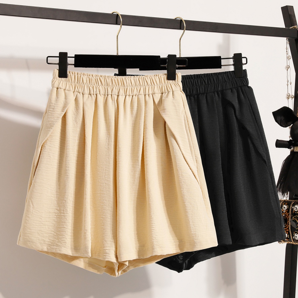 Loose ice silk shorts wide leg A-line culottes for women