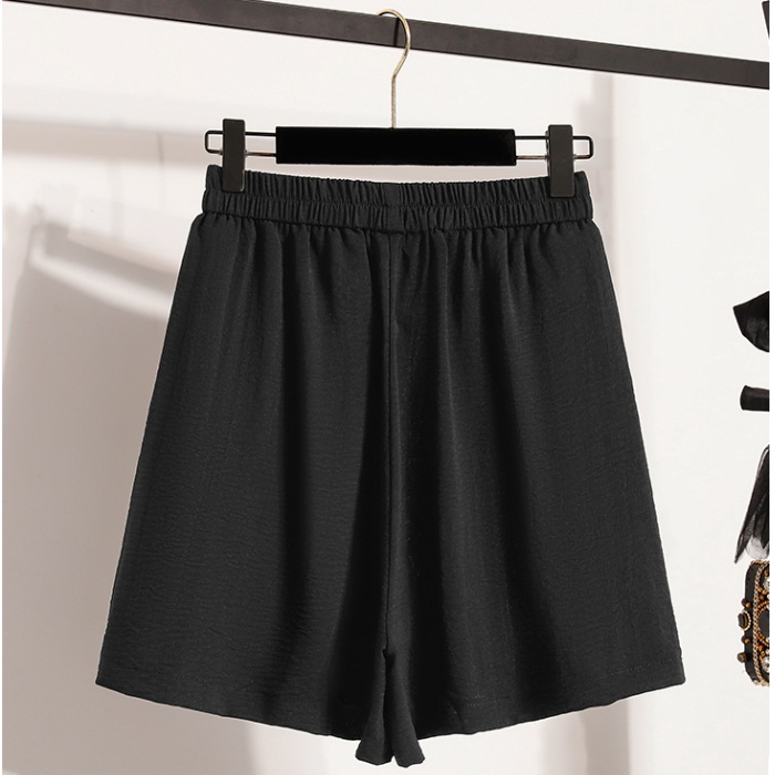 Loose ice silk shorts wide leg A-line culottes for women