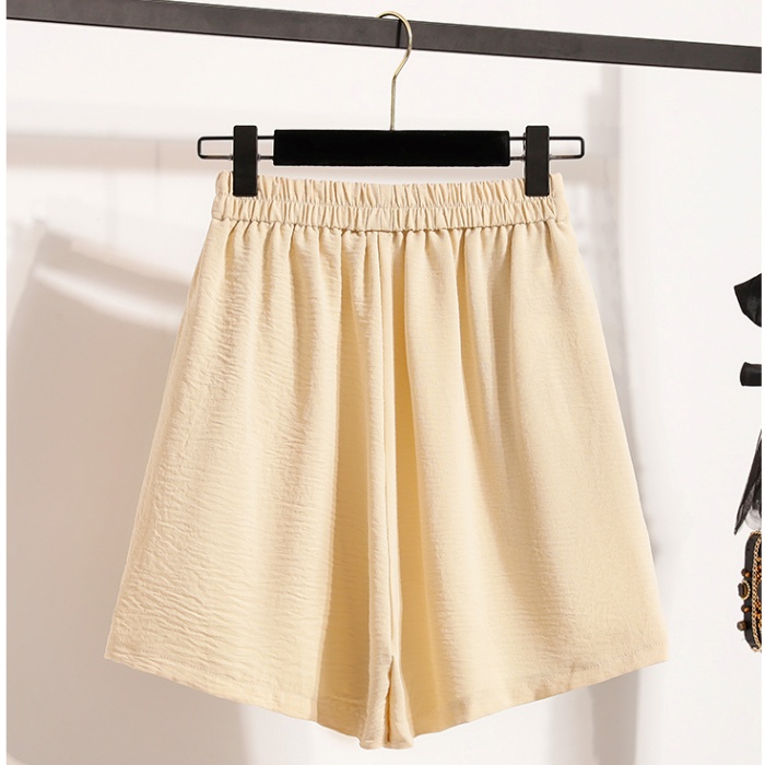 Loose ice silk shorts wide leg A-line culottes for women