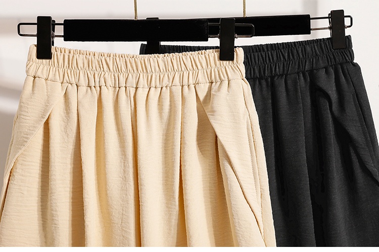 Loose ice silk shorts wide leg A-line culottes for women