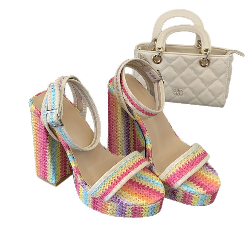 Summer thick crust high-heeled sandals thick open toe platform