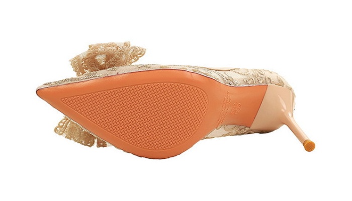 Bow wedding shoes European style high-heeled shoes