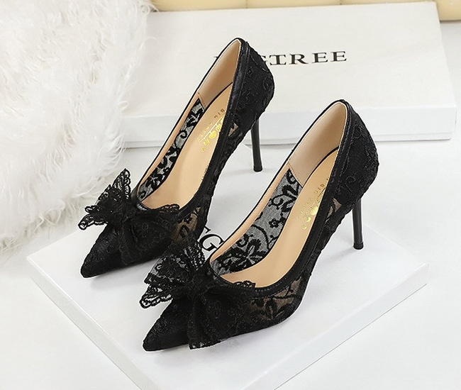 Bow wedding shoes European style high-heeled shoes