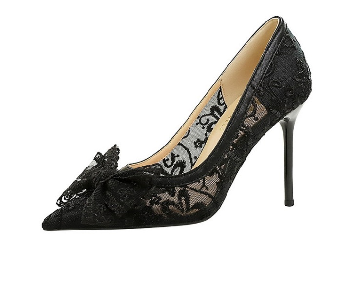 Bow wedding shoes European style high-heeled shoes
