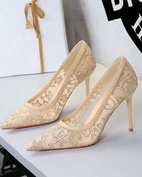 Flowers high-heeled shoes hollow shoes for women