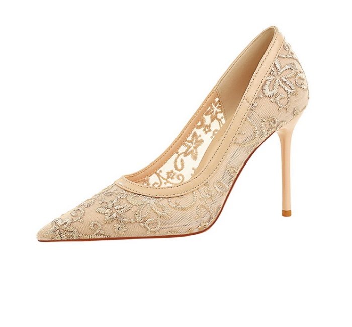 Flowers high-heeled shoes hollow shoes for women