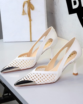 European style fine-root lazy shoes pointed low shoes