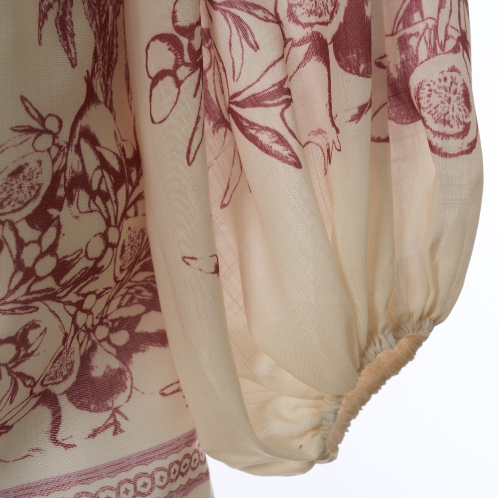 Printing retro shorts loose flowers shirt a set