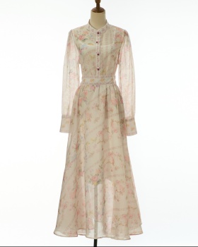 Long printing colors buckle diamond elegant skirt a set