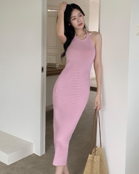 Summer purple tender niche halter dress for women