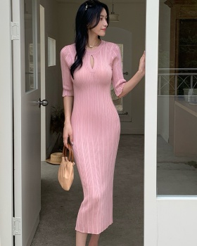 France style dress knitted long dress for women