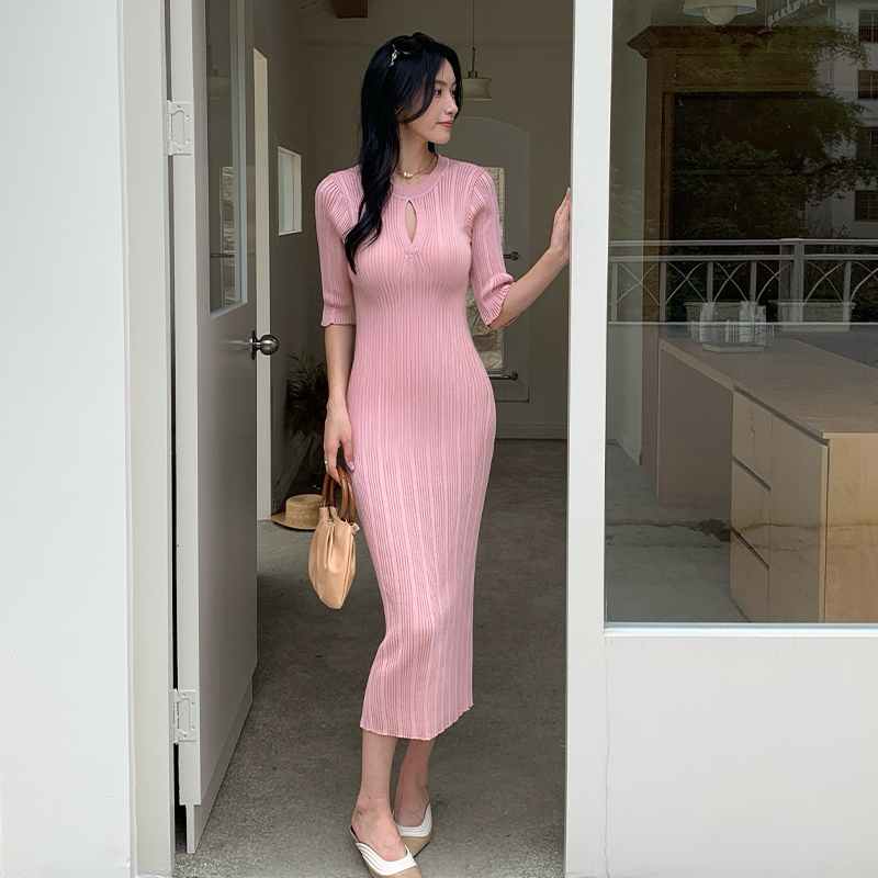 France style dress knitted long dress for women