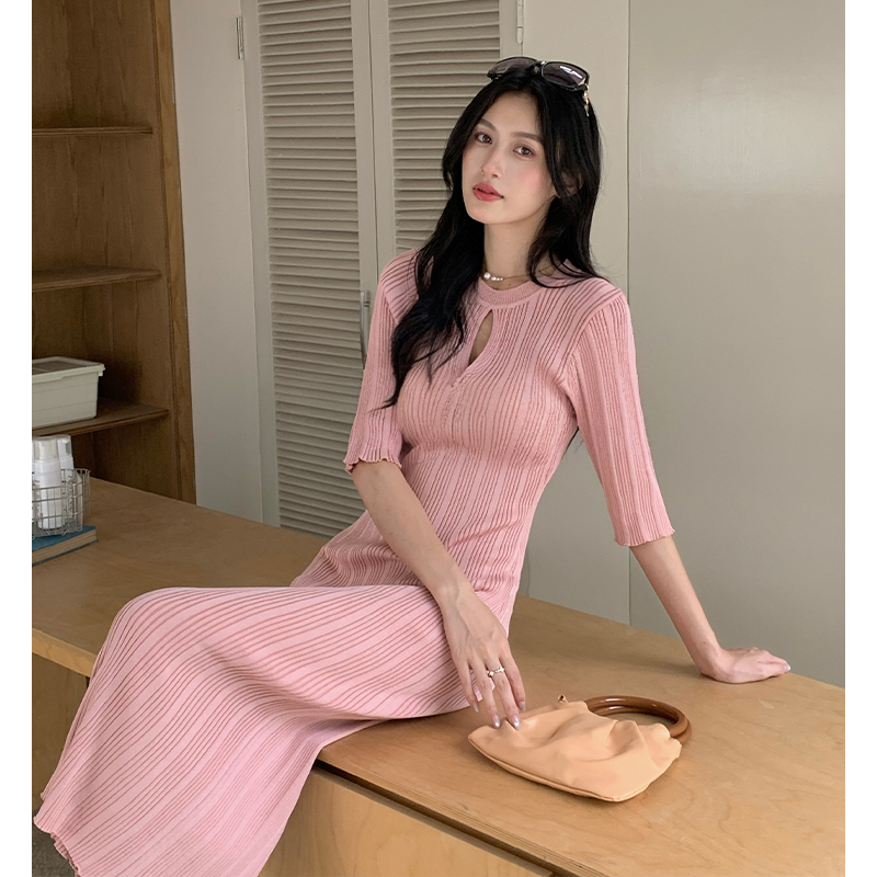 France style dress knitted long dress for women