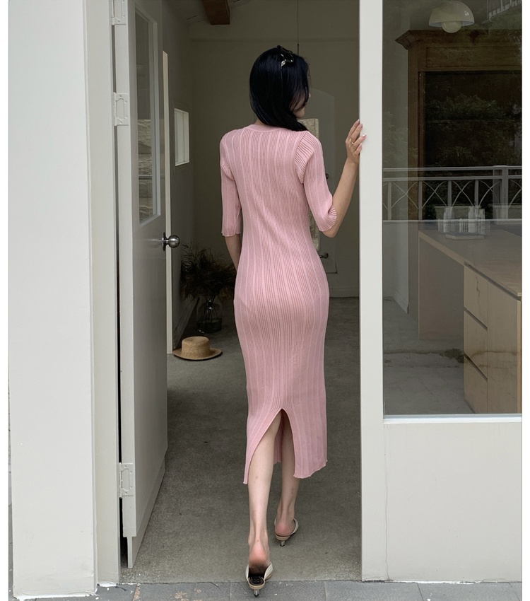 France style dress knitted long dress for women