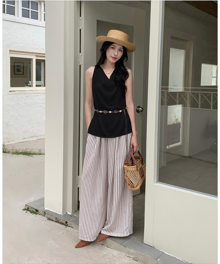 Simple France style vest sleeveless tops for women