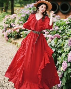 Adjustable strapless long dress retro France style dress