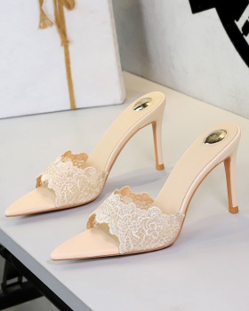Pointed sexy slippers wears outside lazy shoes for women