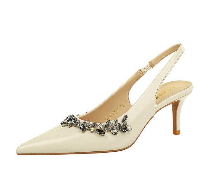 Pointed patent leather stilettos European style sandals