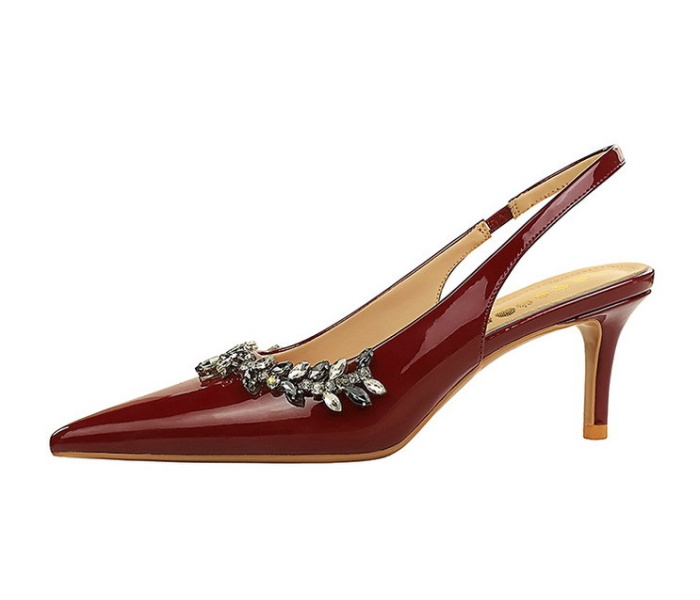 Pointed patent leather stilettos European style sandals