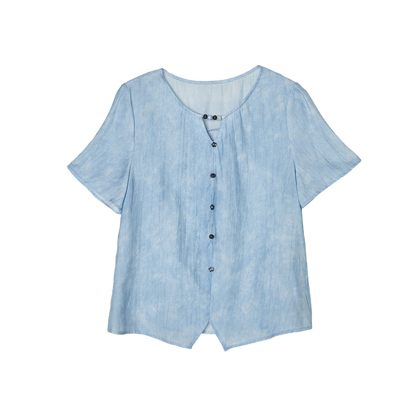 V-neck fashion shirt split hollow tops for women