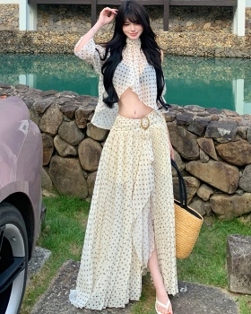 Summer slim tops strapless skirt a set for women