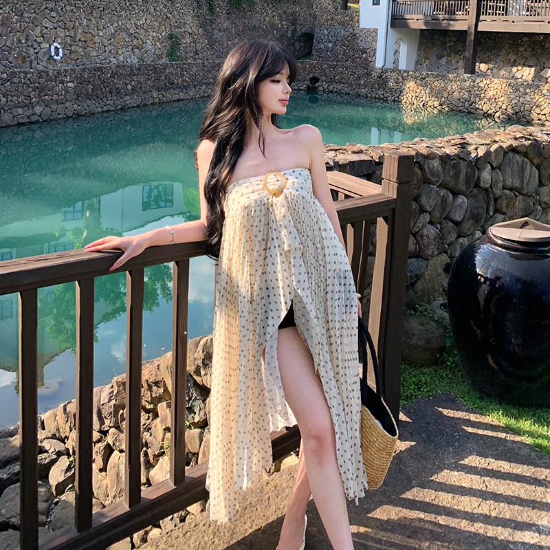 Summer slim tops strapless skirt a set for women