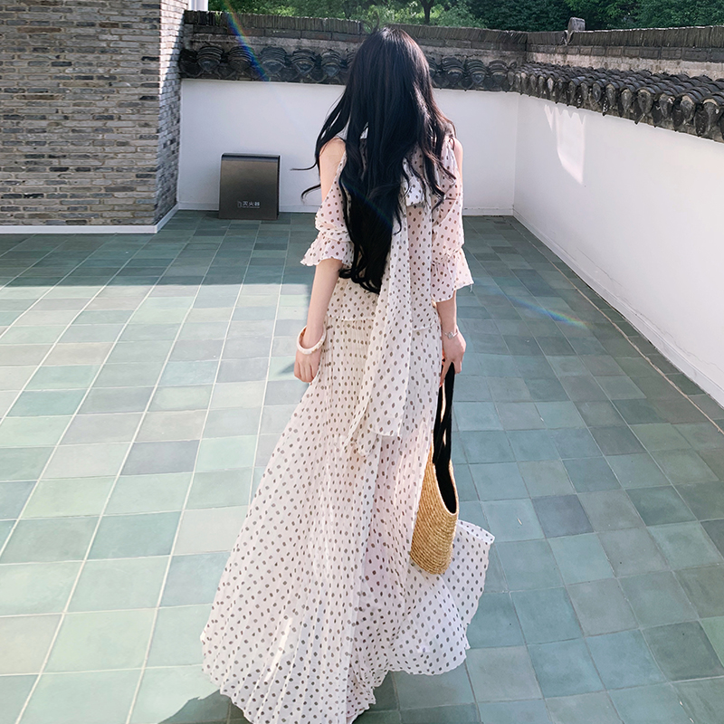 Summer slim tops strapless skirt a set for women