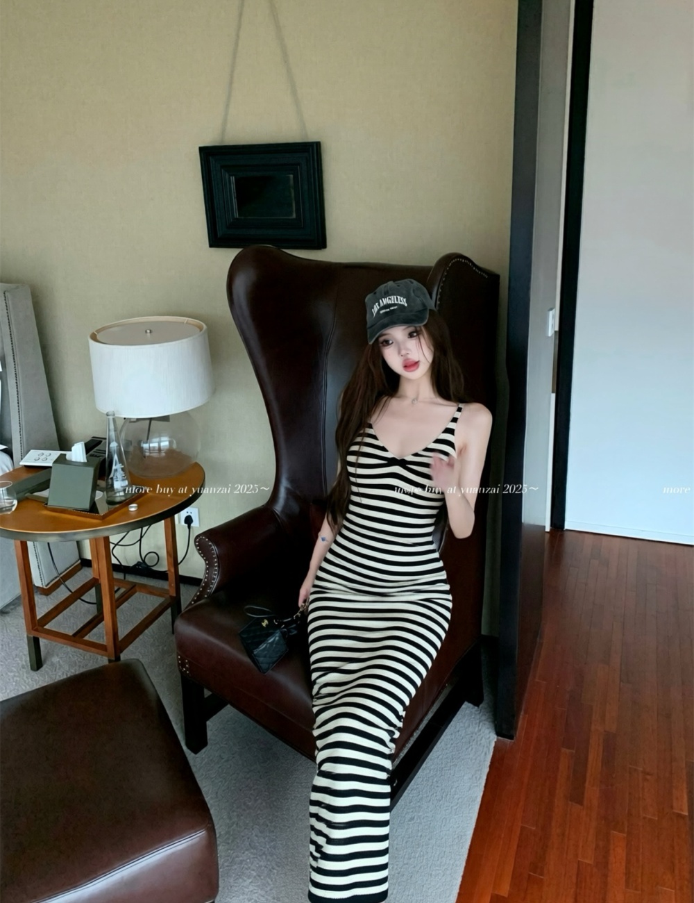 V-neck summer dress sleeveless split long dress