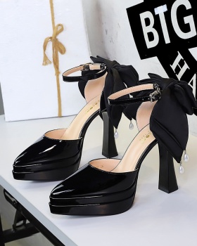 Black sandals European style platform for women