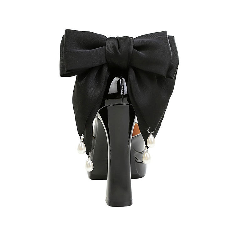 Black sandals European style platform for women