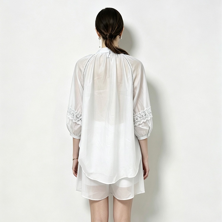 Lantern sleeve sunscreen France style tops a set