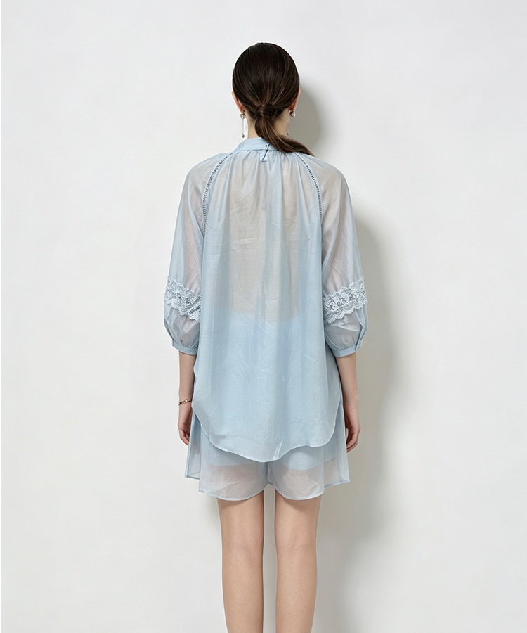 Lantern sleeve sunscreen France style tops a set