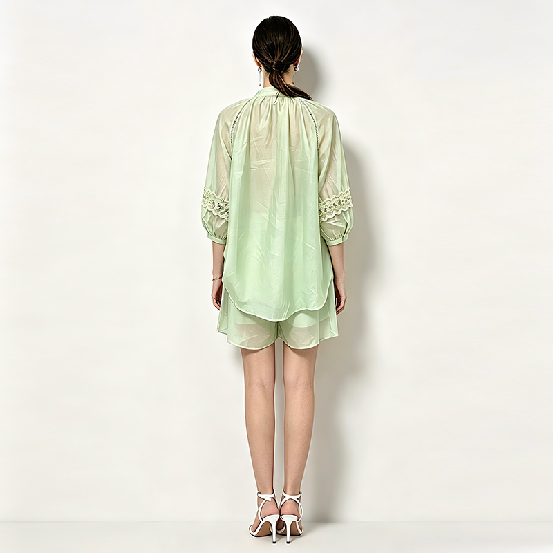 Lantern sleeve sunscreen France style tops a set