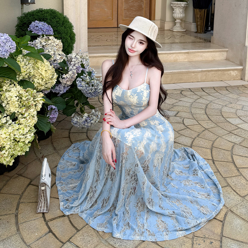 Tender France style strap dress beautiful dress for women