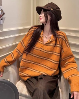 Autumn and winter pullover retro all-match sweater for women