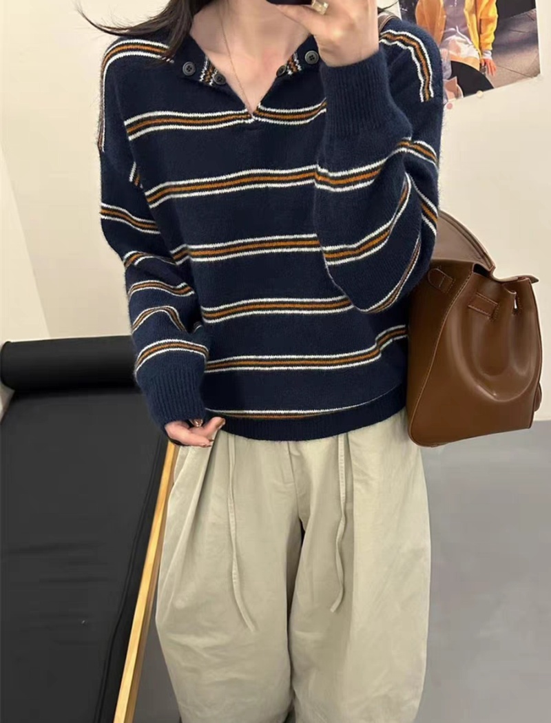 Autumn and winter pullover retro all-match sweater for women