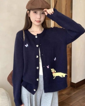 Embroidery cardigan butterfly sweater for women