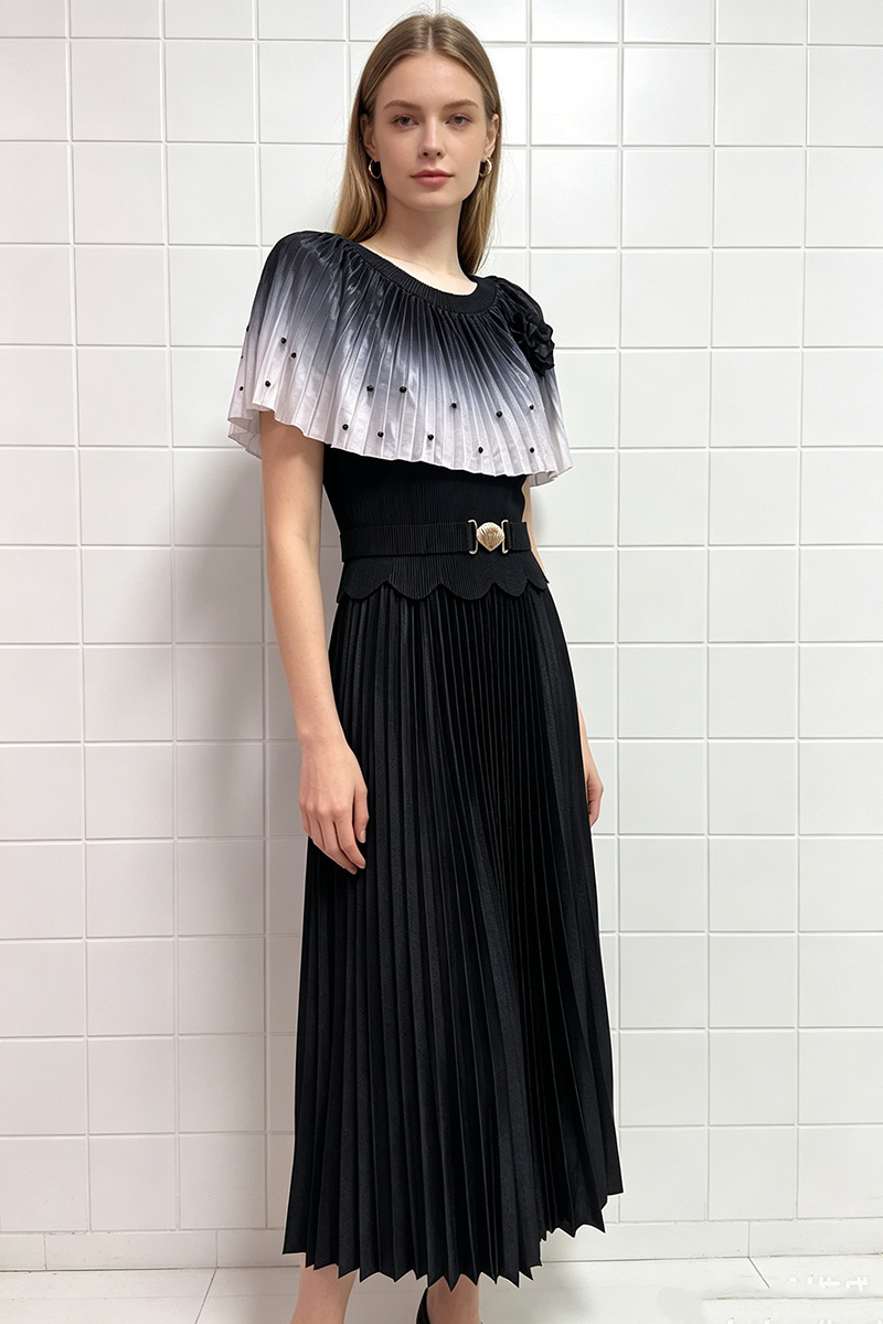 Elegant gradient long dress colors beading dress