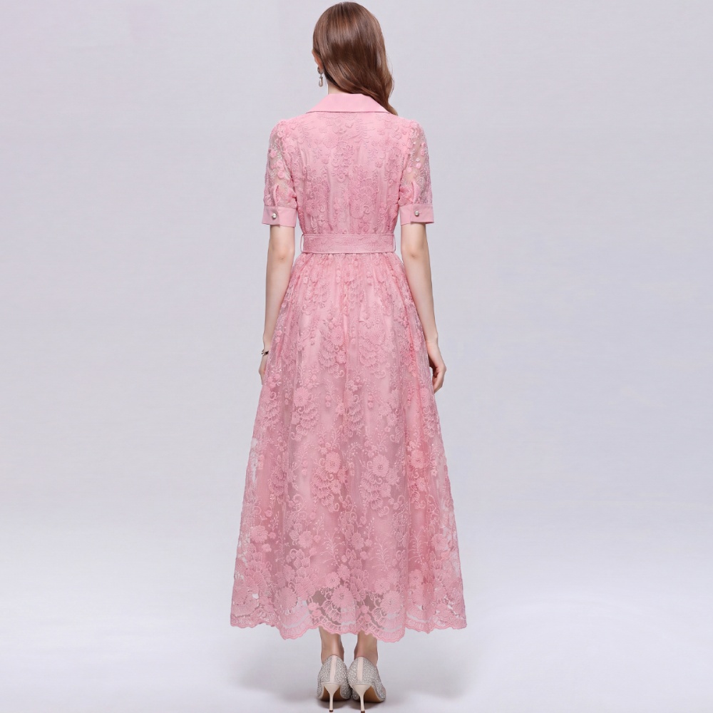 Light luxury long dress short sleeve business suit