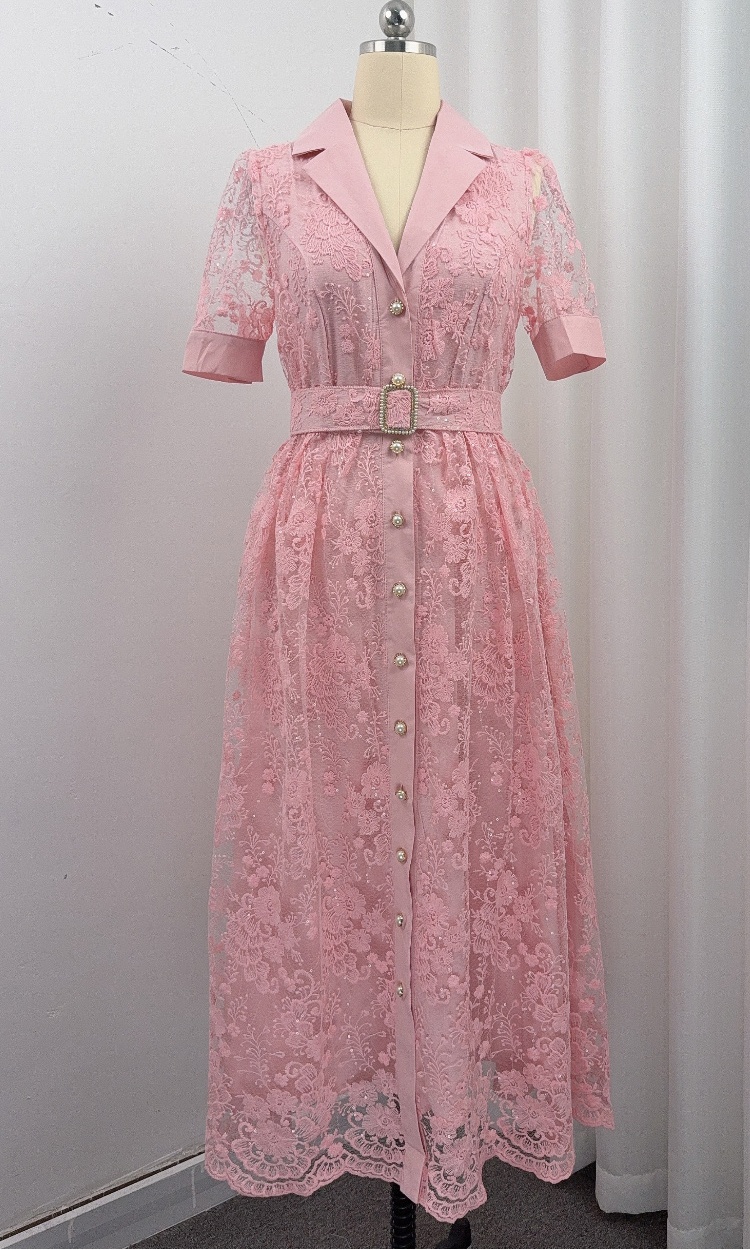 Light luxury long dress short sleeve business suit