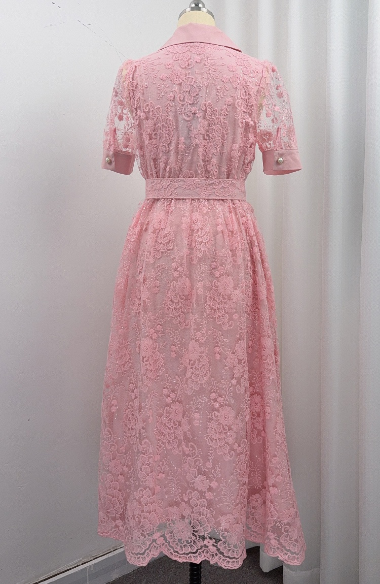 Light luxury long dress short sleeve business suit