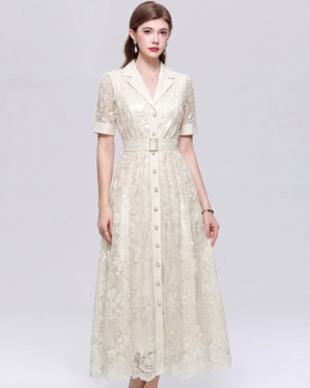 Slim short sleeve business suit light luxury dress
