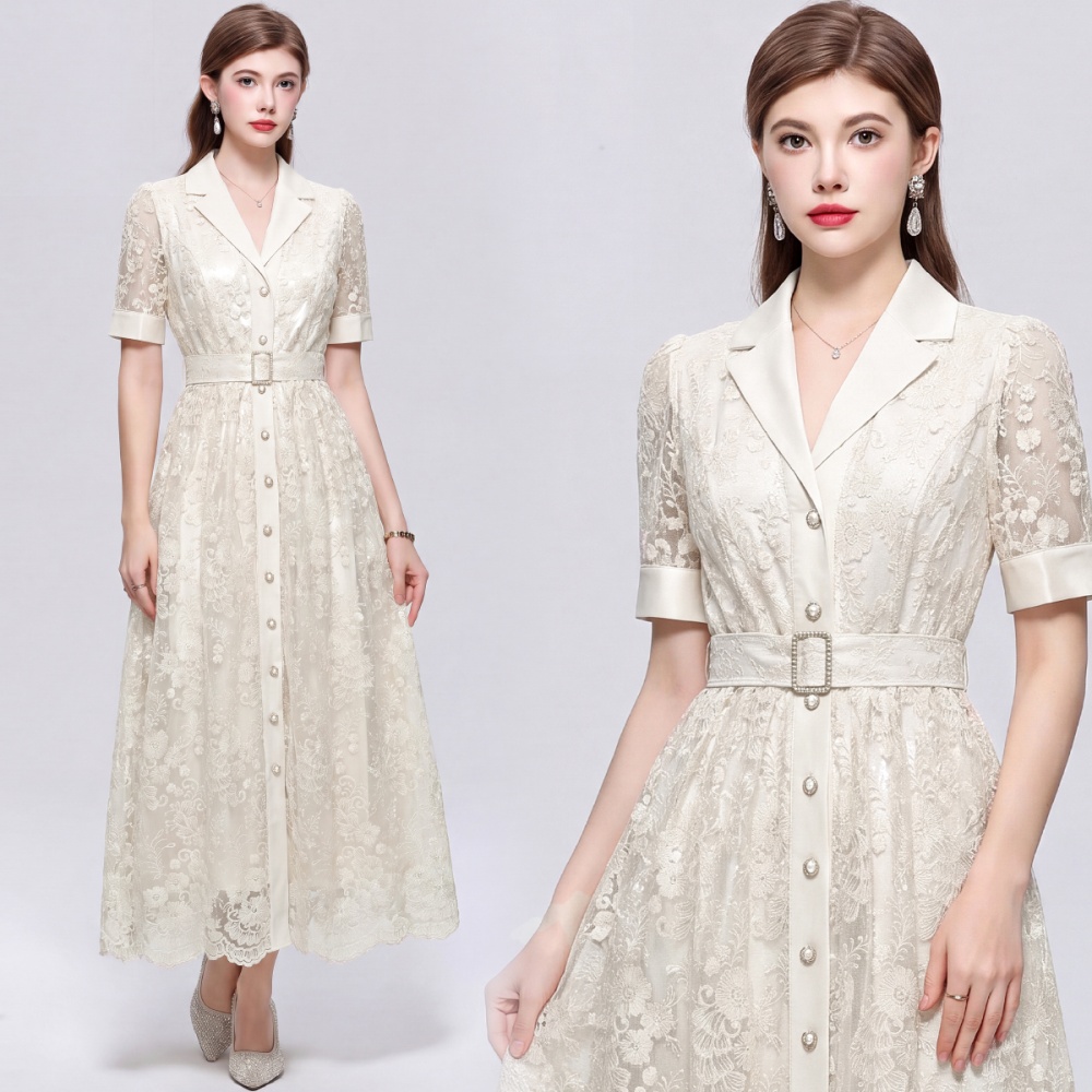 Slim short sleeve business suit light luxury dress