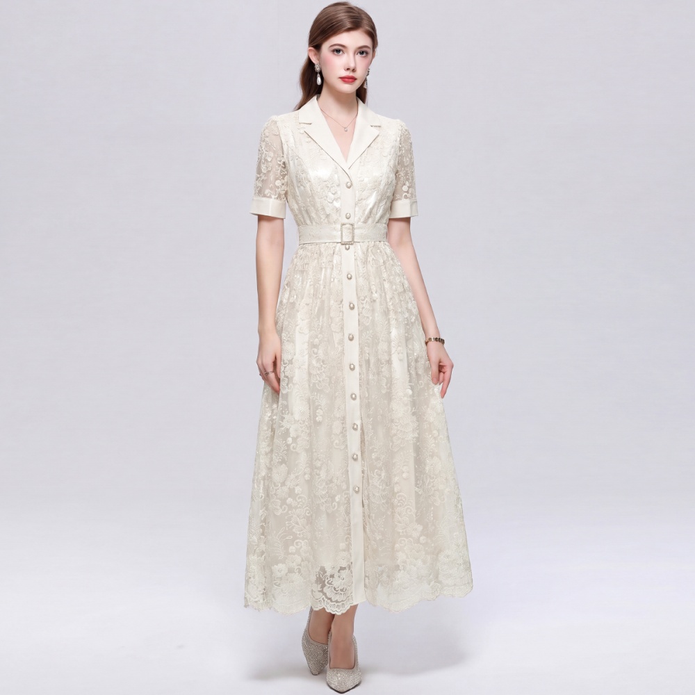 Slim short sleeve business suit light luxury dress